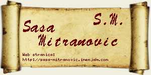 Saša Mitranović vizit kartica